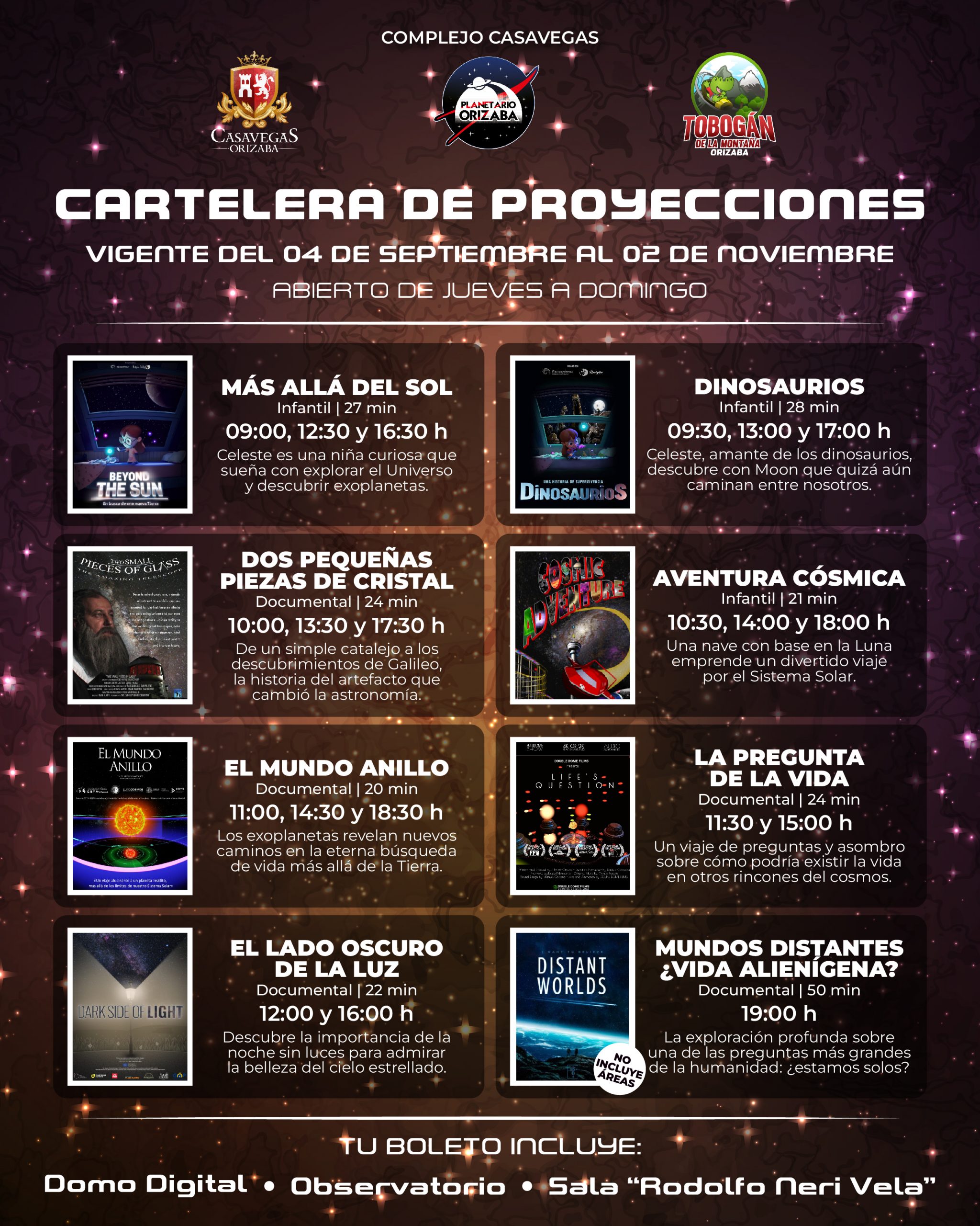 Cartelera Planetario SEPTIEMBRE-OCTUBRE_Redes Sociales